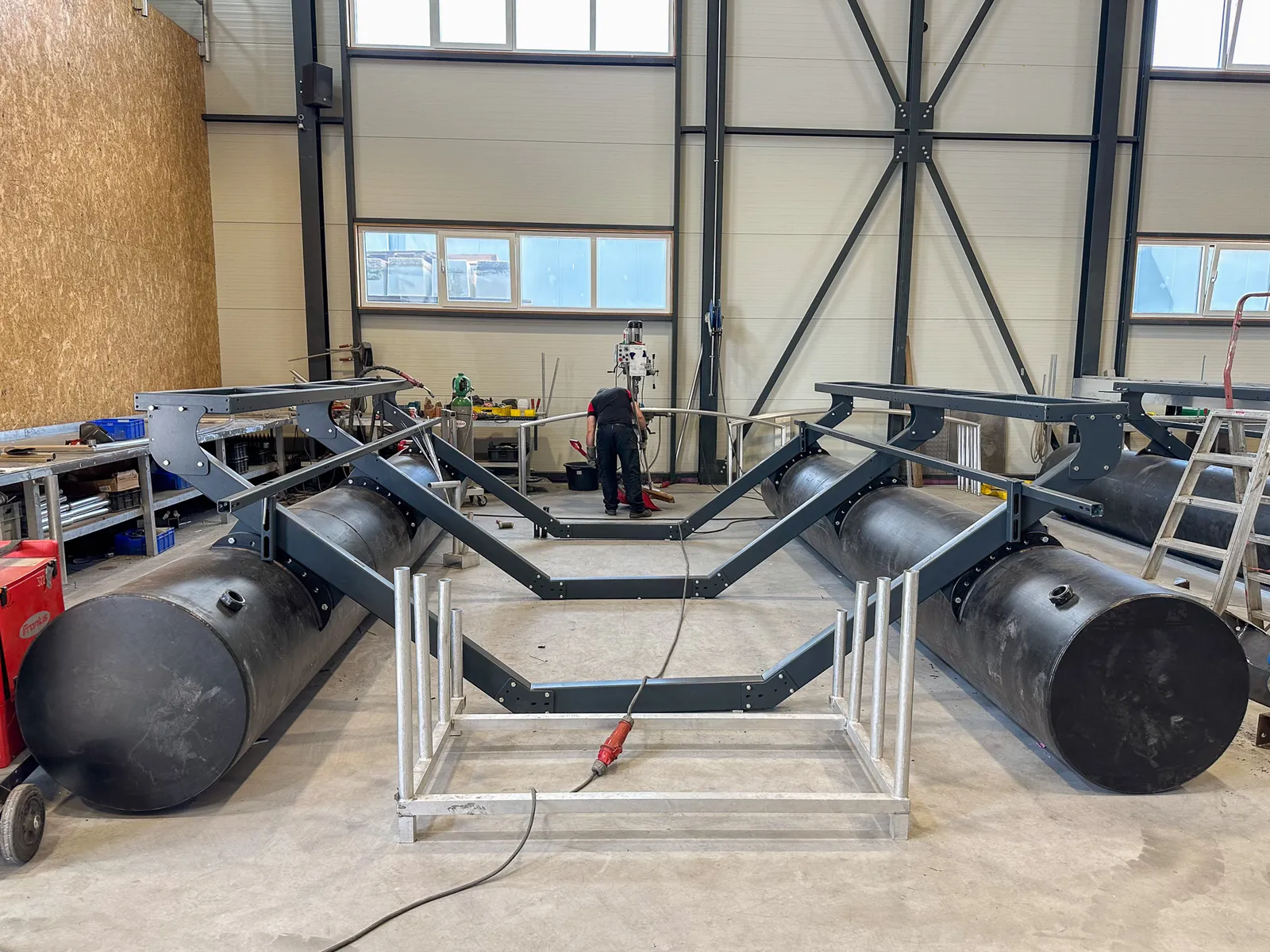 Bootlift in aanbouw